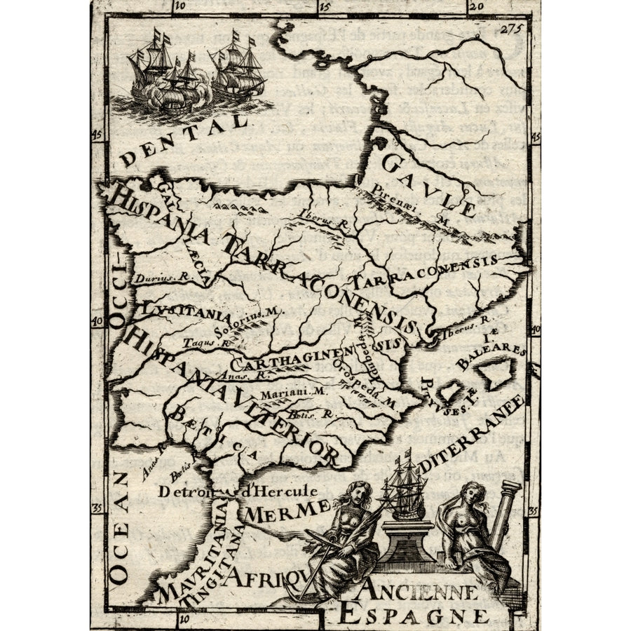 17Th Century Map Of Ancient Spain. From The Book Description De Lunivers Pubished 1683. by Ken Welsh / Design Pics Image 1