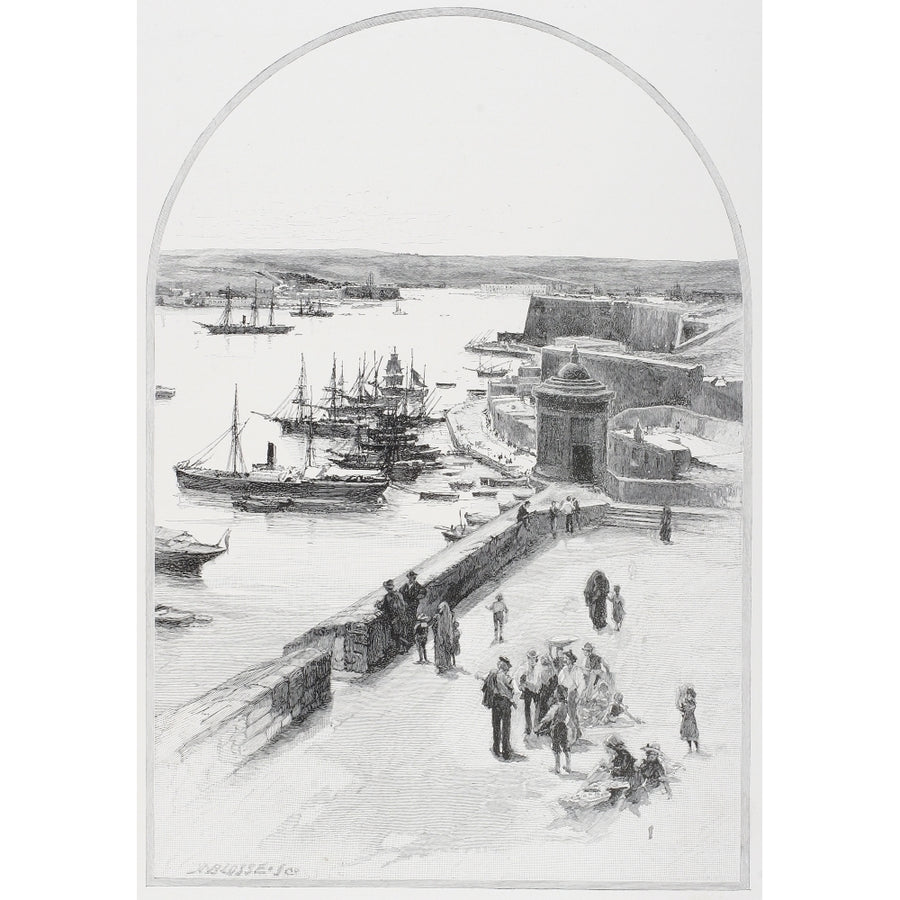 The Top Of The Grand Harbour Valletta Malta By Charles William Wyllie Image 1