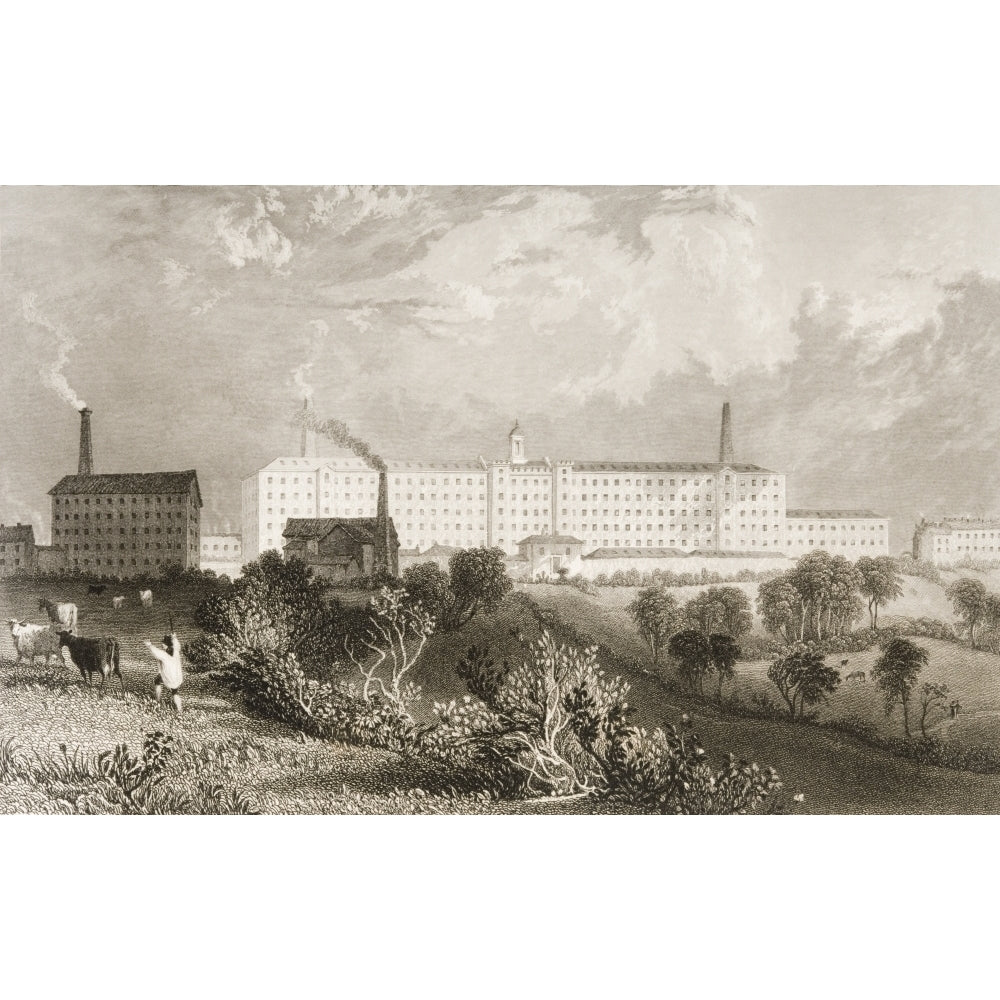 Swainson Birley and Co Factory Near Preston Lancashire England In 1830S Drawn By T Allom Engraved By J Tingle Image 2