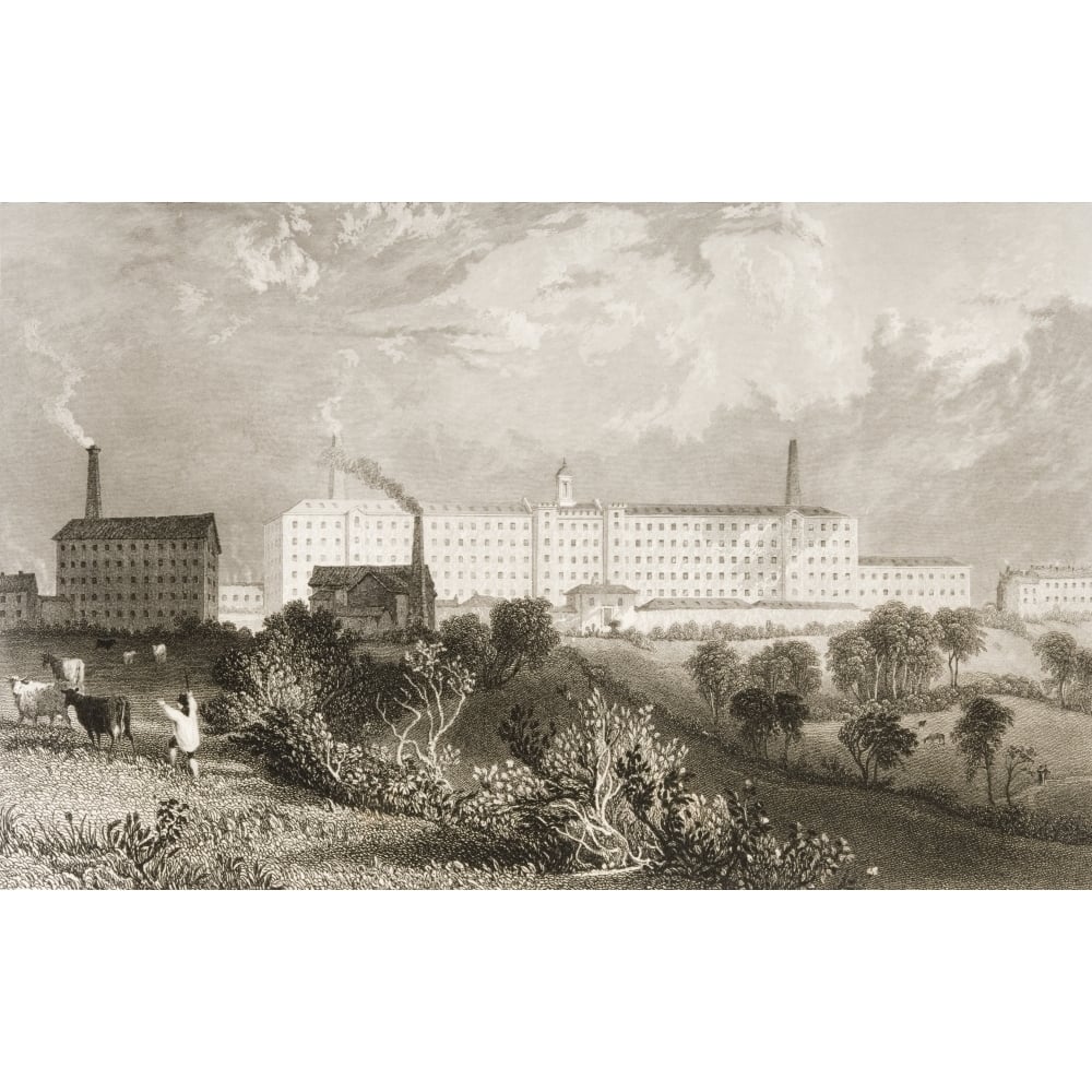 Swainson Birley and Co Factory Near Preston Lancashire England In 1830S Drawn By T Allom Engraved By J Tingle Image 1