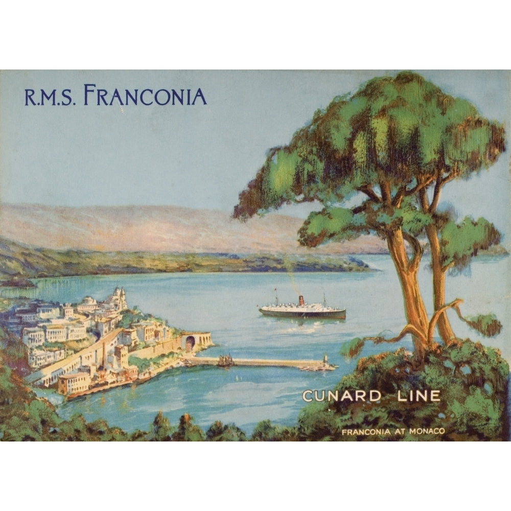 Cunard Line Promotional Brochure For The Rms Franconia Circa 1926-1930 Poster Print Image 1