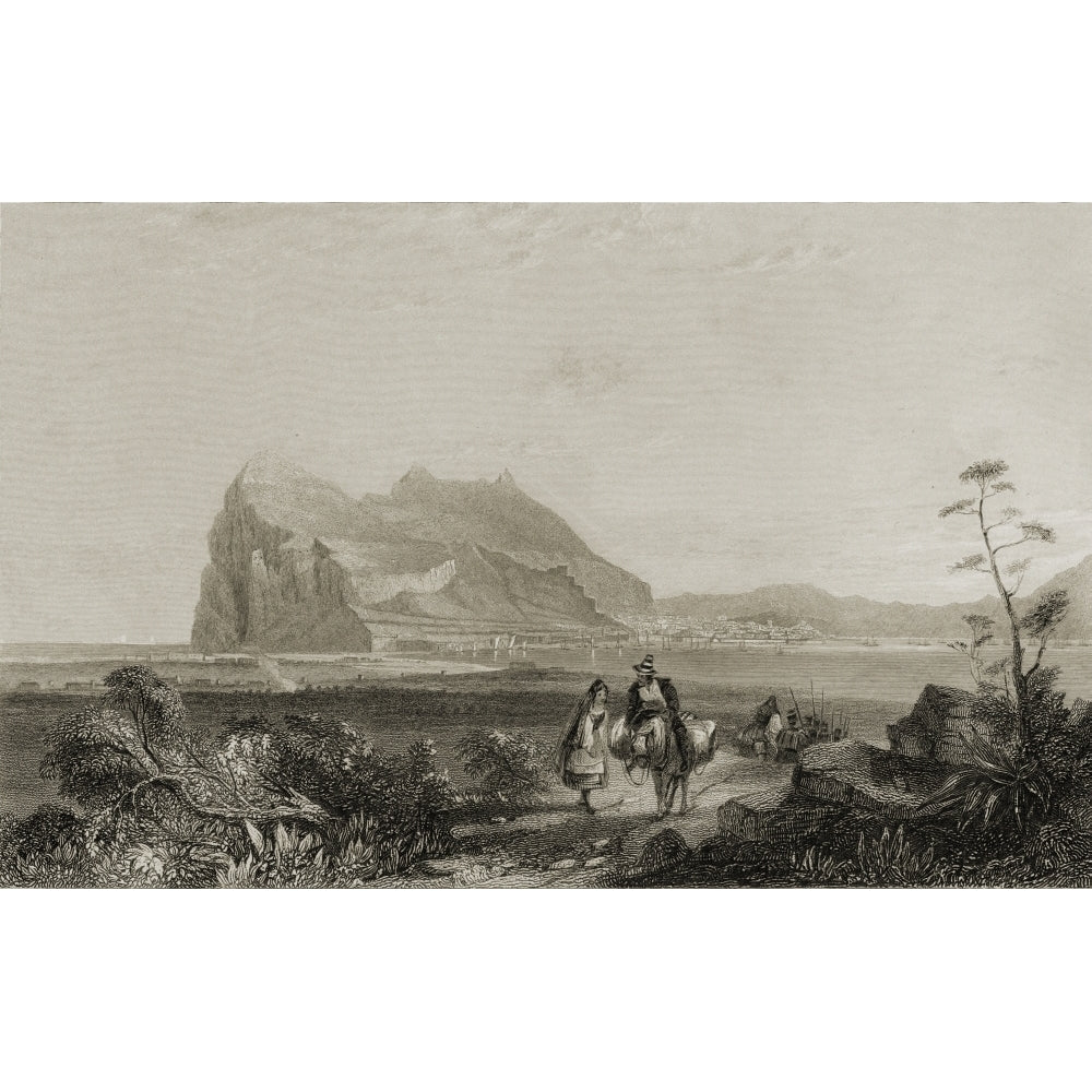 Gibraltar From The Lower Signal Tower At The Foot Of The Queen Of SpainS Chair 19Th Century Drawn From Nature B 19 x 12 Image 2