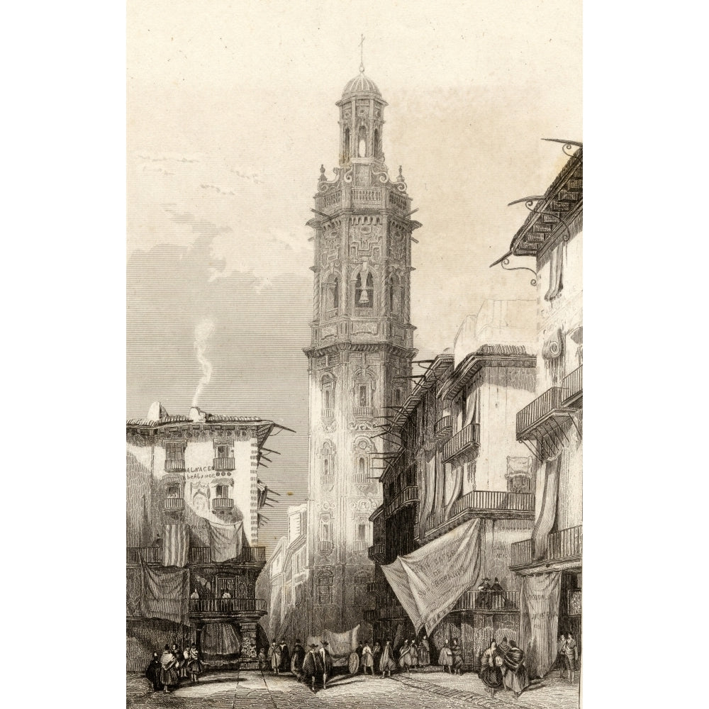 Valencia Spain. Torre Santa Catalina Early 19Th Century. Poster Print Image 1