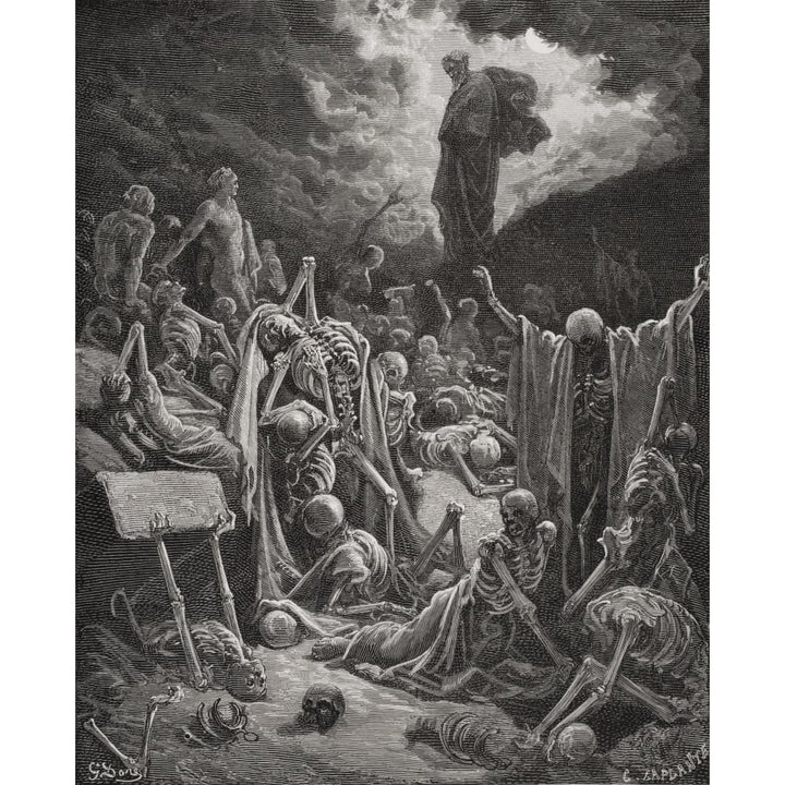 Engraving From The Dore Bible Illustrating Ezekiel Xxxvii 1 And 2 The Vision Of The Valley Of Dry Bones By Gustave Dore Image 1