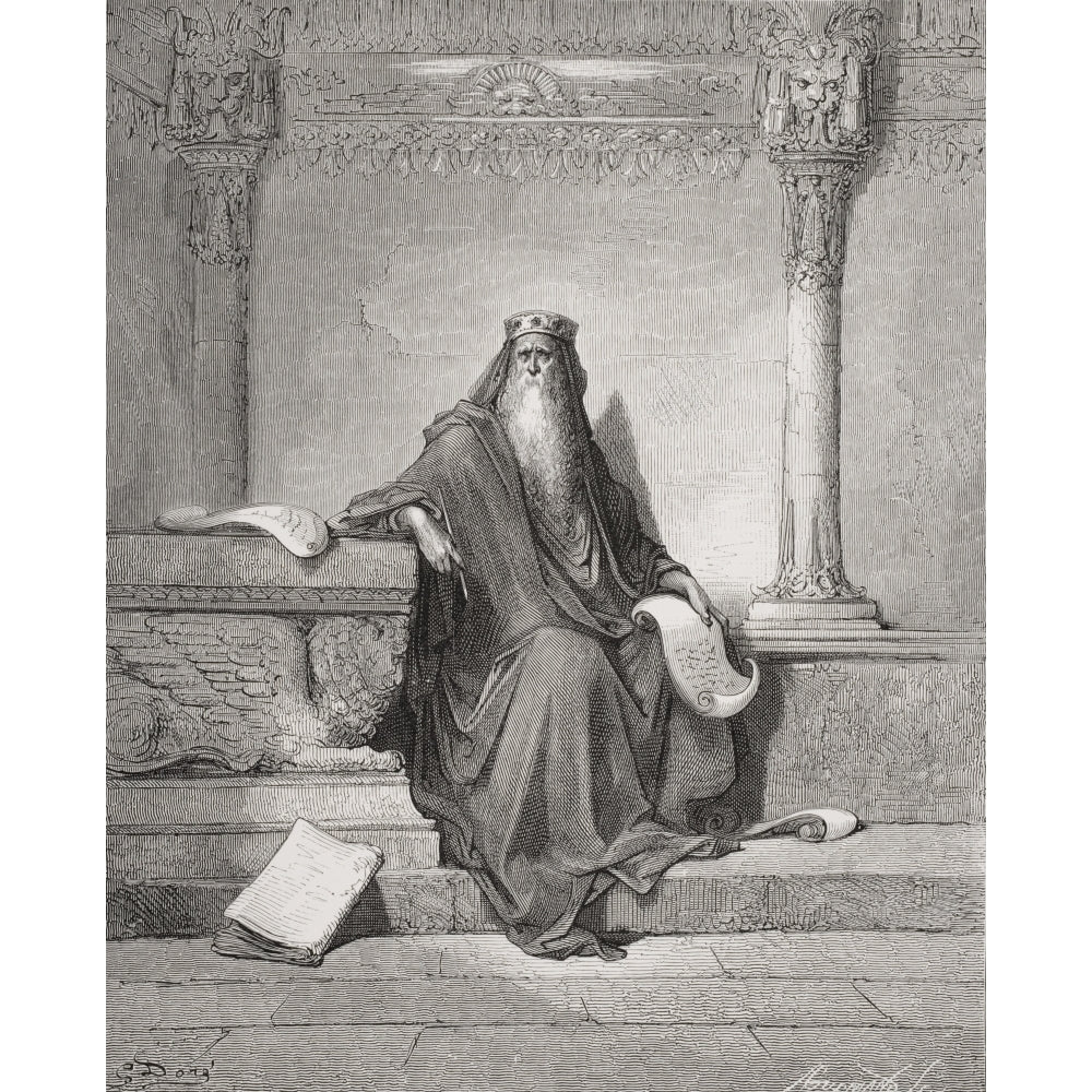 Engraving From The Dore Bible Illustrating Proverbs I 1 Solomon By Gustave Dore 1832-1883 French Artist And Illustrator Image 1