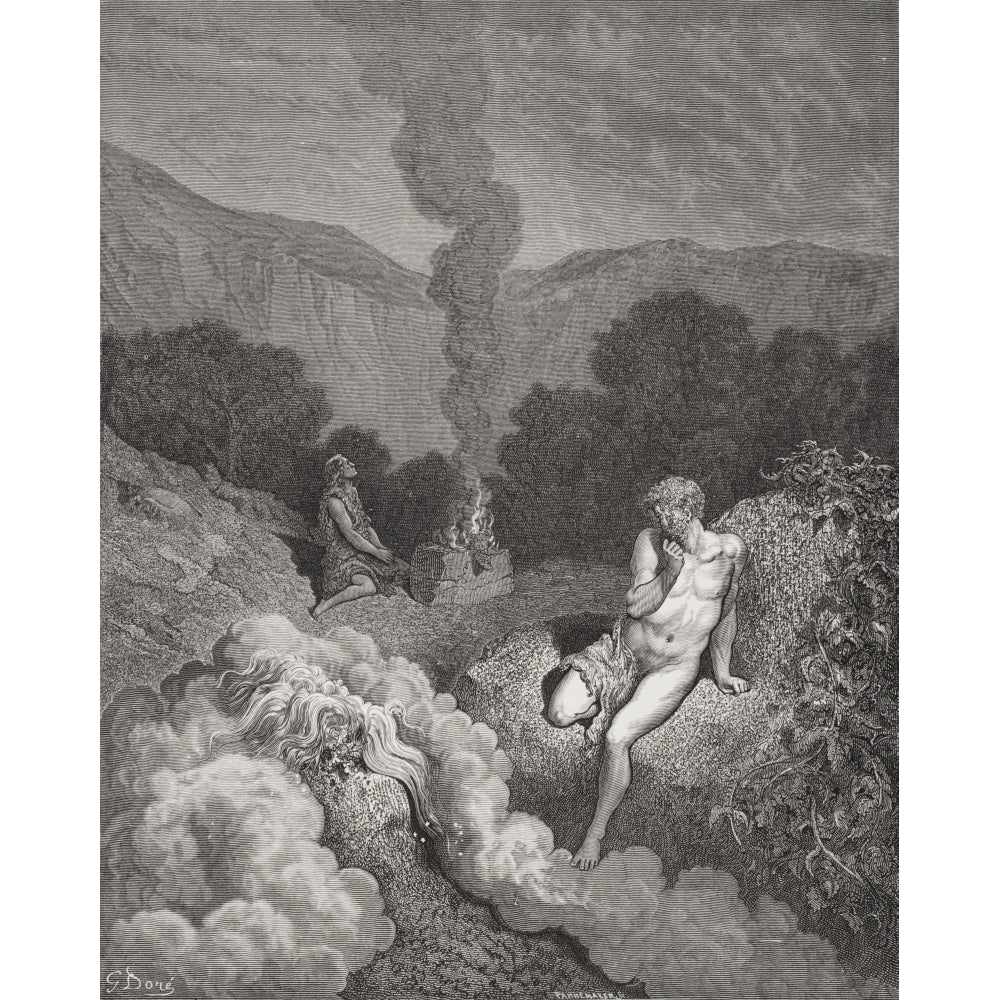 Engraving From The Dore Bible Illustrating Genesis Iv 3 To 5 Cain And Abel Offering Their Sacrifices By Gustave Dore 183 Image 1