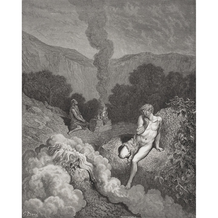 Engraving From The Dore Bible Illustrating Genesis Iv 3 To 5 Cain And Abel Offering Their Sacrifices By Gustave Dore 183 Image 1