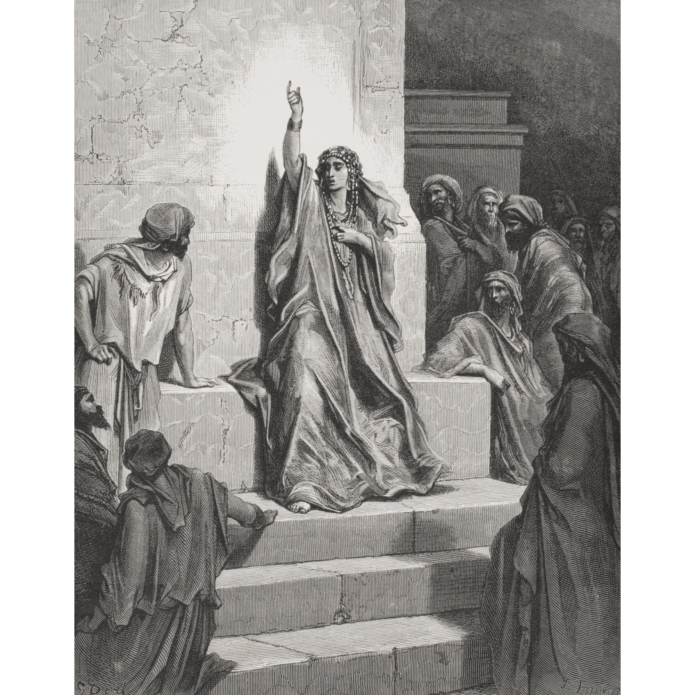 Engraving From The Dore Bible Illustrating Judges V 1 And 2 Deborah By Gustave Dore 1832-1883 French Artist And Illustra Image 1