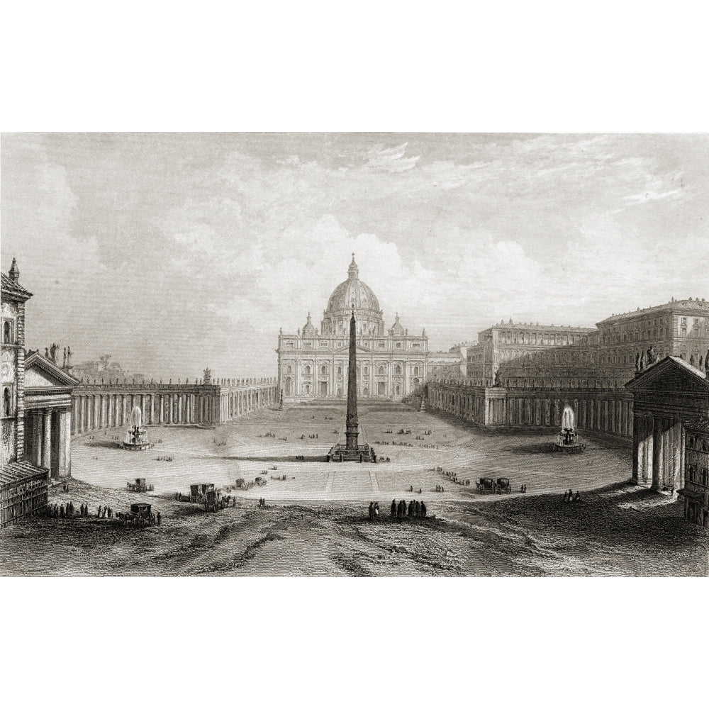 St. Peters Rome Italy Drawn By G. Piranesi Engraved By Roberts. Poster Print Image 2