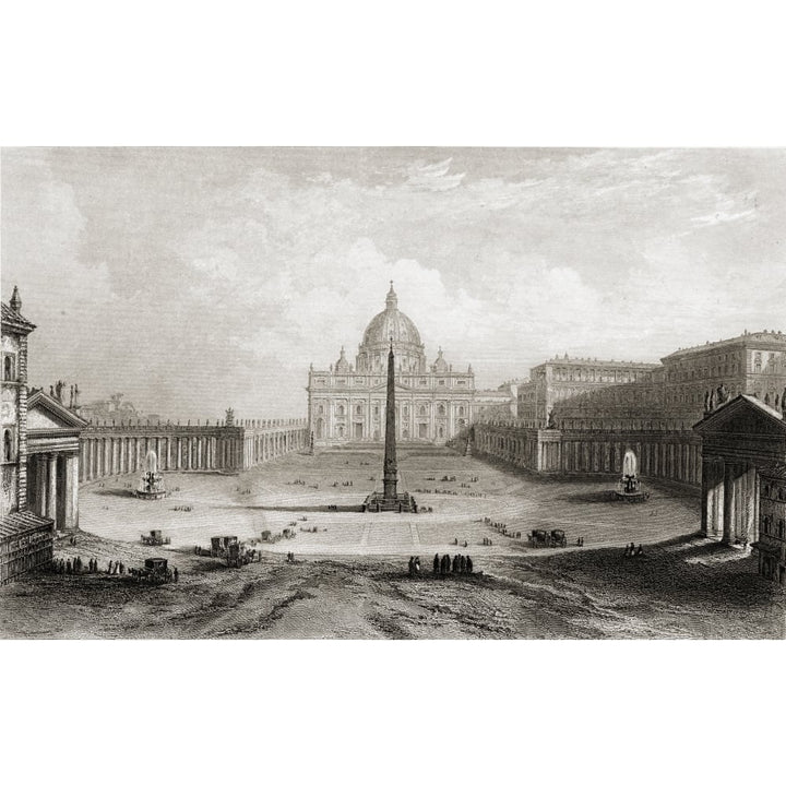 St. Peters Rome Italy Drawn By G. Piranesi Engraved By Roberts. Poster Print Image 1