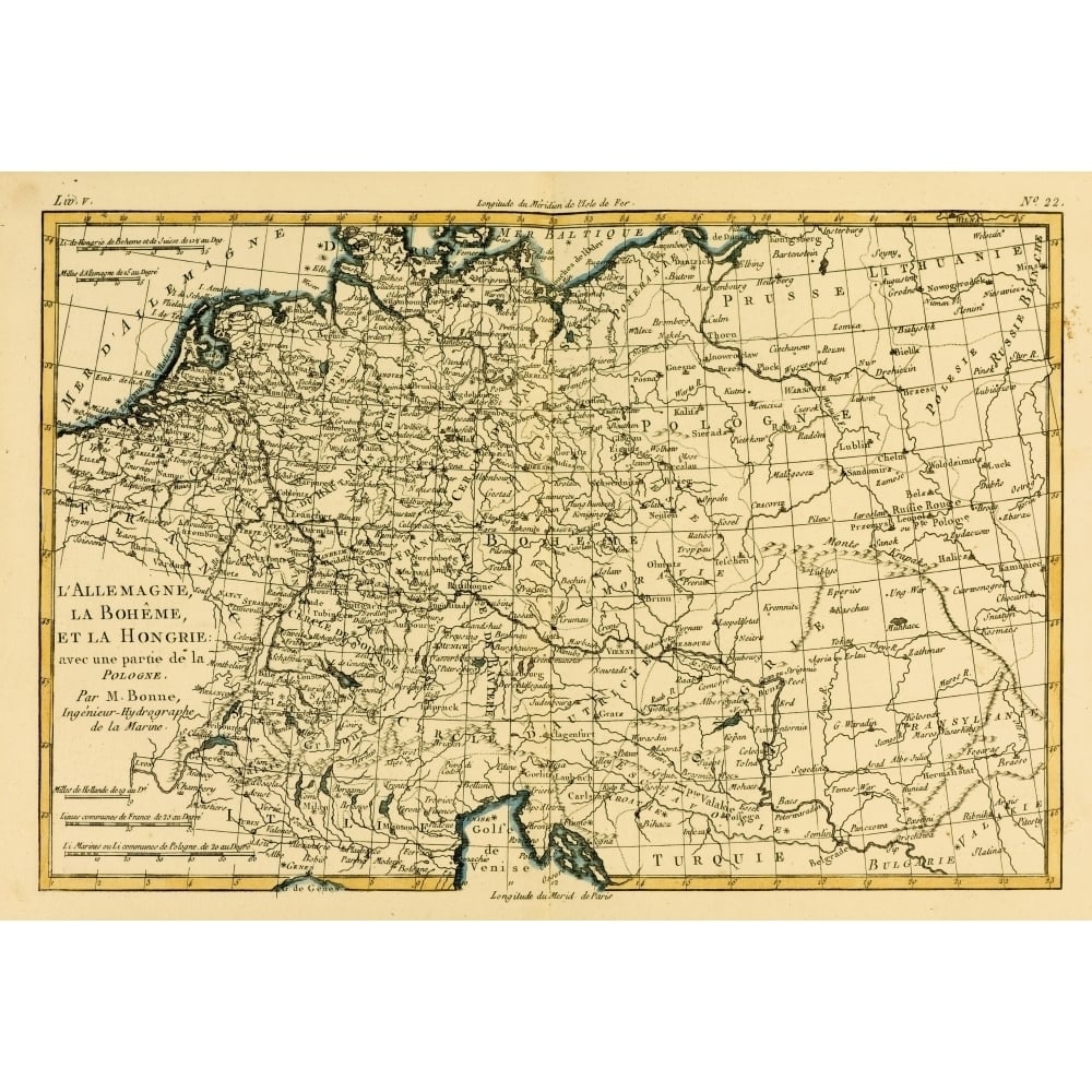 Map Of Germany Bohemia And Hungary Circa.1760. From _Atlas De Toutes Les Parties Connues Du Globe Terrestre By Carto Image 1