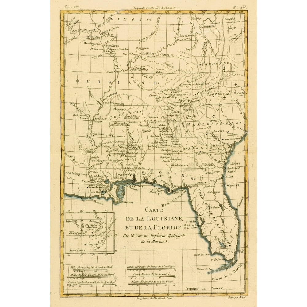 Map Of Louisianna And Florida Circa.1760. From _Atlas De Toutes Les Parties Connues Du Globe Terrestre By Cartographer Image 1