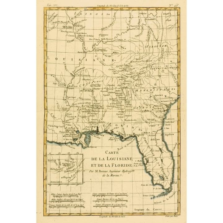 Map Of Louisianna And Florida Circa.1760. From _Atlas De Toutes Les Parties Connues Du Globe Terrestre By Cartographer Image 1