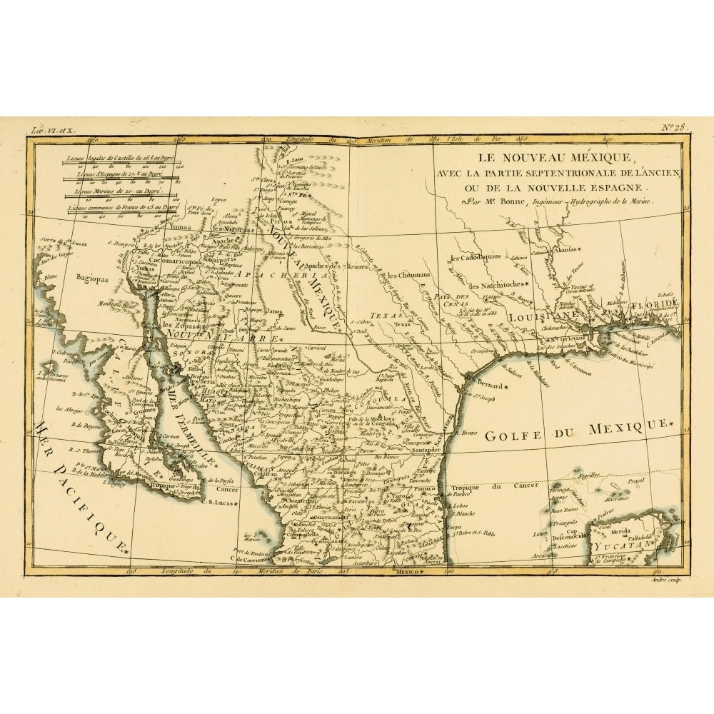 Map Of Mexico Circa.1760. From _Atlas De Toutes Les Parties Connues Du Globe Terrestre _ By Cartographer Rigobert B Image 2