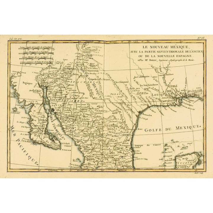 Map Of Mexico Circa.1760. From _Atlas De Toutes Les Parties Connues Du Globe Terrestre _ By Cartographer Rigobert B Image 1