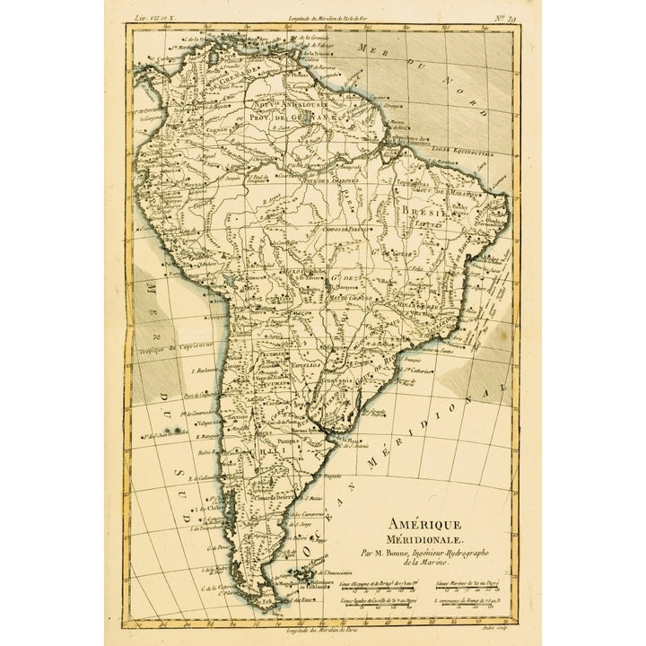 Map Of South America Circa.1760. From _Atlas De Toutes Les Parties Connues Du Globe Terrestre By Cartographer Rigober Image 2