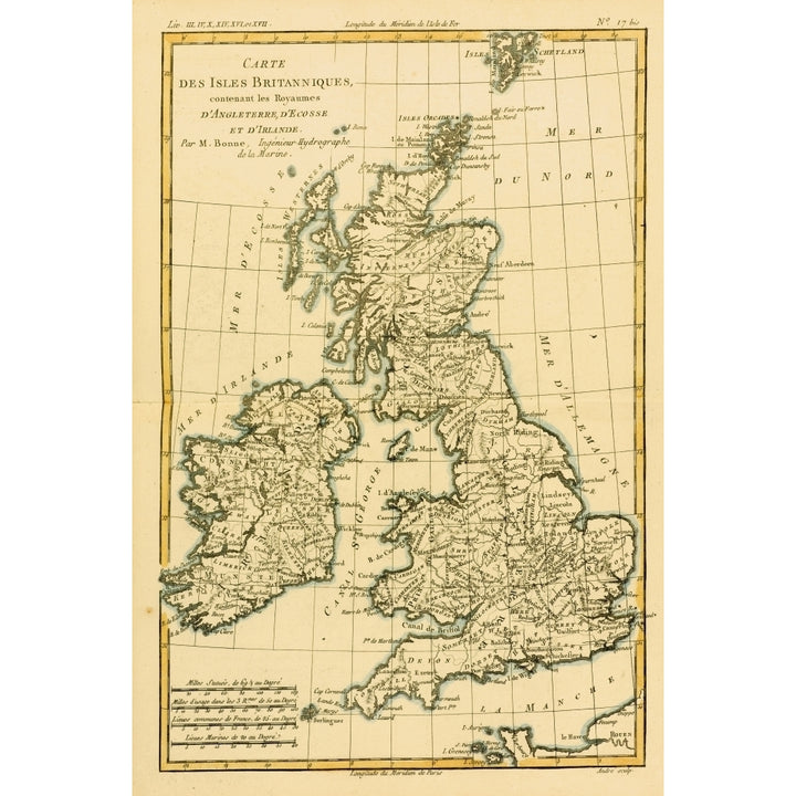 Map Of The British Isles Circa.1760. From _Atlas De Toutes Les Parties Connues Du Globe Terrestre By Cartographer Rig Image 2