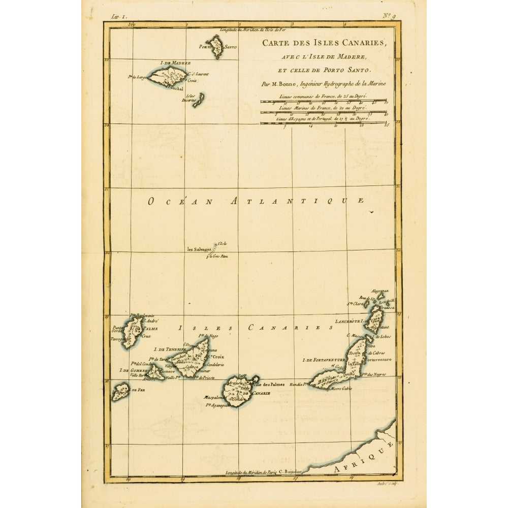 Map Of The Canary Isles Madeira And Porto Santo Circa.1760. From Atlas De Image 2