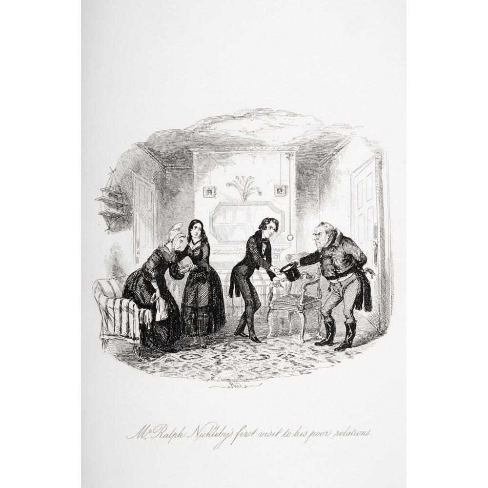 Mr Ralph Nicklebys First Visit To His Poor Relations Illustration From The Charles Dickens Novel Nicholas Nickleby By 2 Image 1