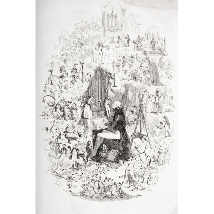 Tom Pinch At The Organ. Frontispiece Illustration From The Charles Dickens Novel Image 2