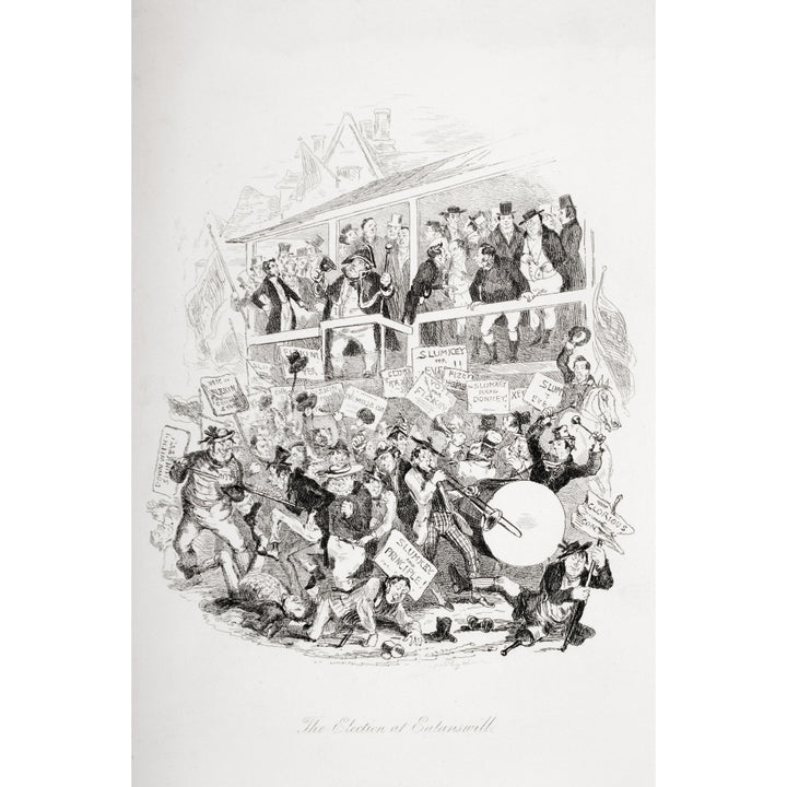 The Election At Eatanswill. Illustration From The Charles Dickens Novel The Image 1