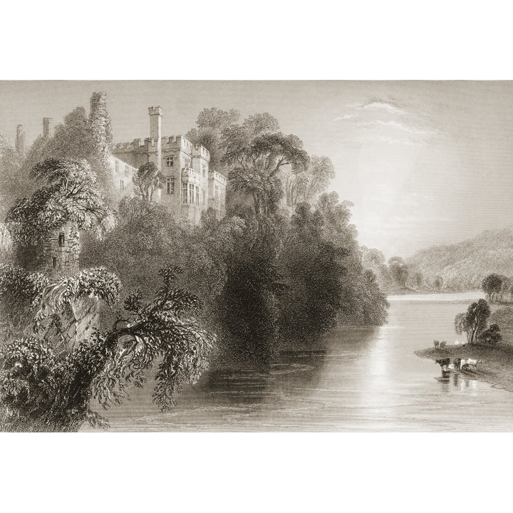 Lismore Castle County Waterford Ireland Drawn By WHBartlett Engraved By E Benjamin From The Scenery And Antiqui 18 x 12 Image 2