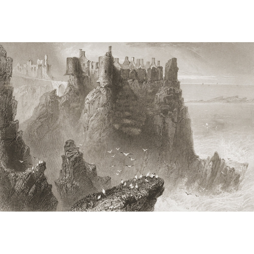 Dunluce Castle County Antrim Ireland Drawn By WHBartlett Engraved By J Cousen From The Scenery And Antiquities Image 1