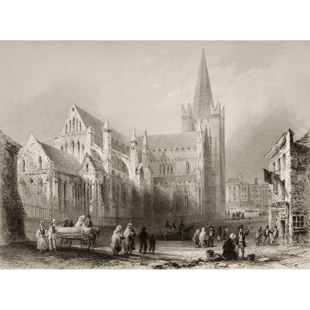 St Patricks Dublin Ireland Drawn By WHBartlett Engraved By FWTopham From The Scenery And Antiquities Of Irel Image 1