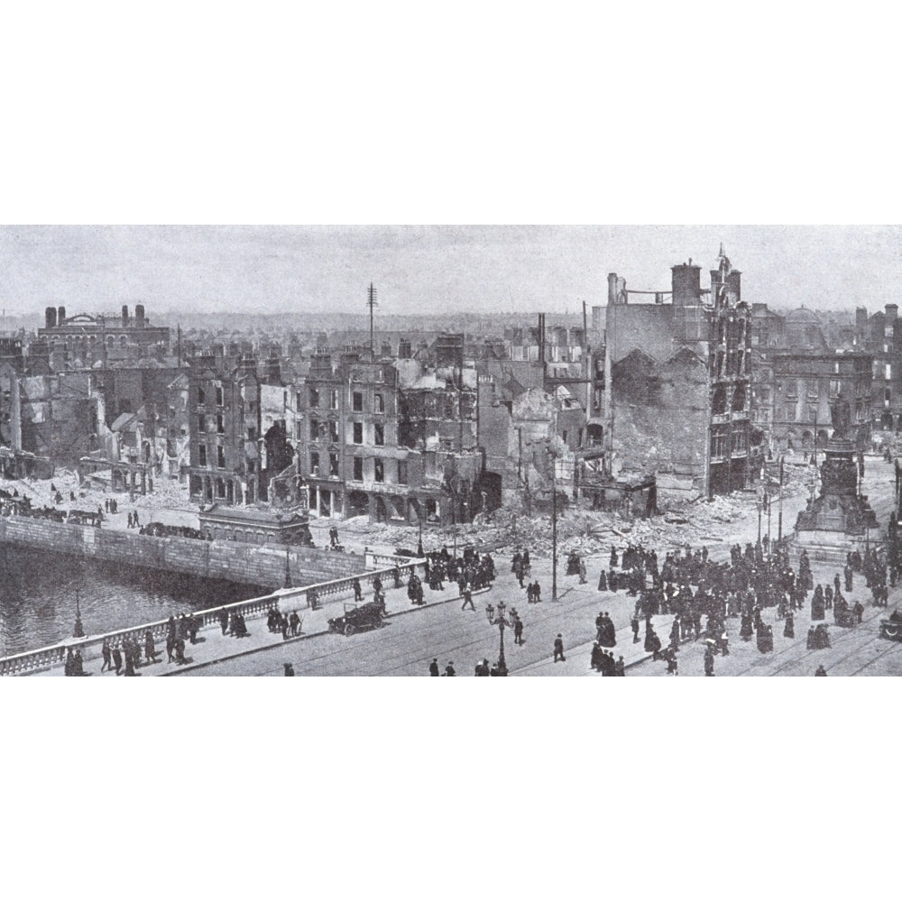 Dublin Ireland Easter Uprising 1916 Damage Caused By Fire At The Corner Of Sackville Street By The Oconnell Bridge From Image 1