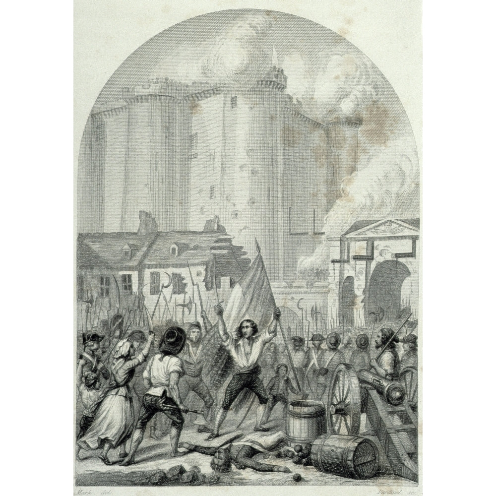 French Revolution Storming Of The Bastille In Paris 14 July 1789 Poster Print Image 1