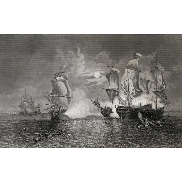 Action Between Bonhomme Richard And The Serapis 1779 From A 19Th Century Print. Poster Print Image 1