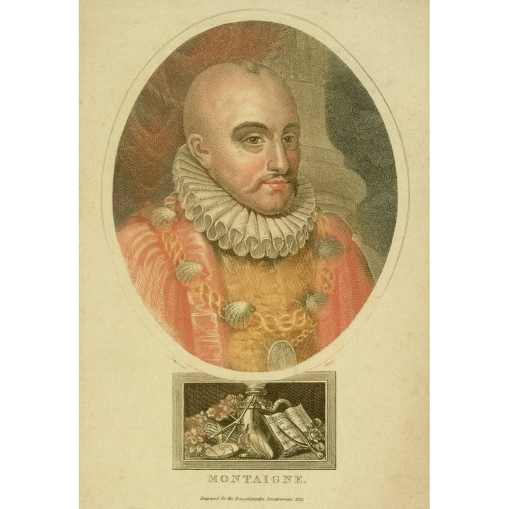 Michel Eyquem De Montaigne 1533 To 1592 French Writer 19Th Century Print Poster Print Image 1