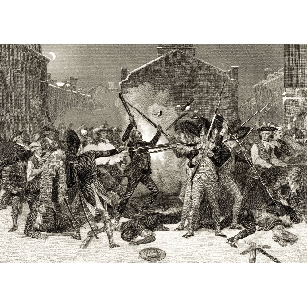 The Boston Massacre March 5 1770 After Alonzo Chappel From Life And Times Of Washington Volume 1 Published 1857 16 x 11 Image 2