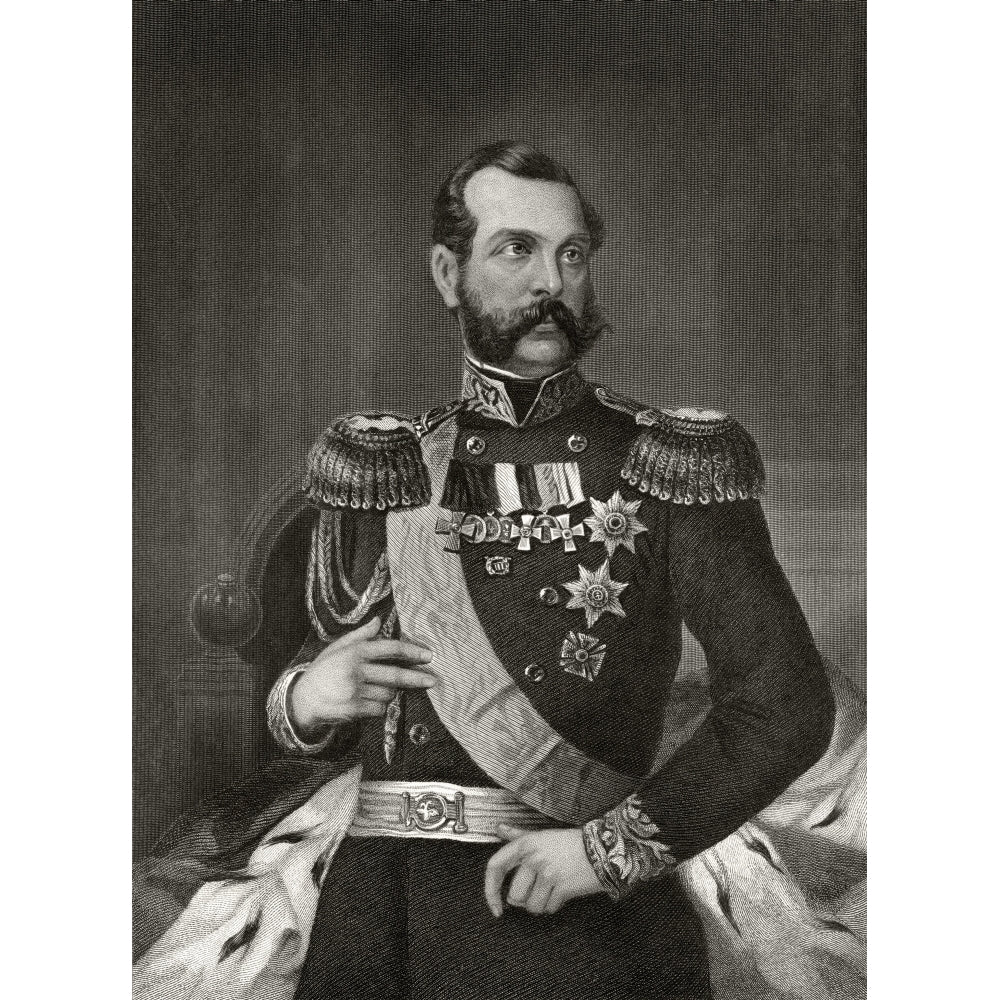 Emperor Alexander 2Nd Of Russia 1818 To 1881 19Th Century Engraving After Alonzo Chappel Poster Print Image 1