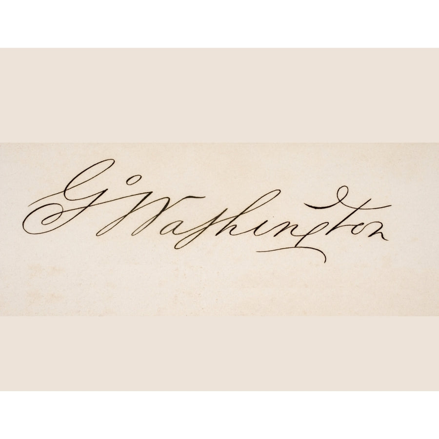 Signature Of George Washington 1732 To 1799 First President Of The United States Of America Father Of The Nation 16 x 12 Image 1