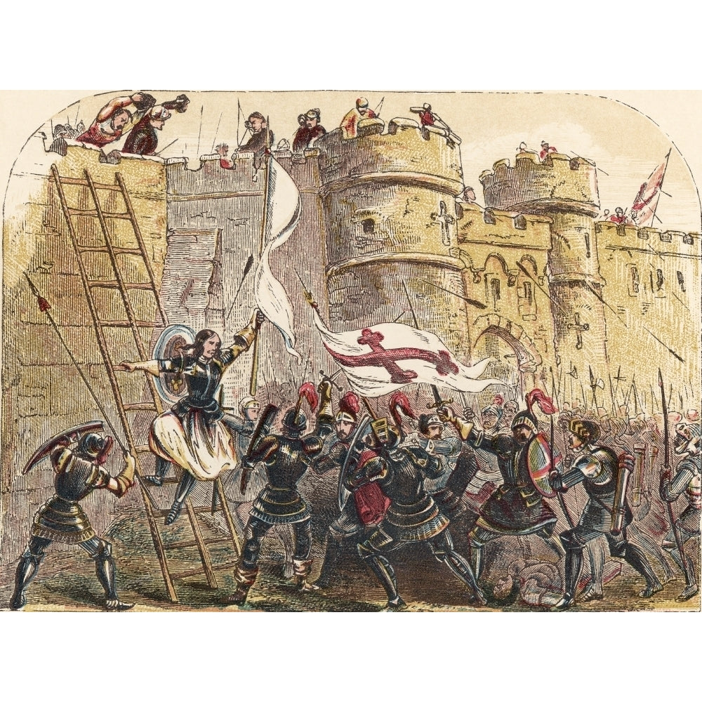 Joan Of Arc Leads French Army Against English Defenders Of Les Tourelles Gate In Siege Of Orleans May 7 1429 From 19Th 1 Image 1