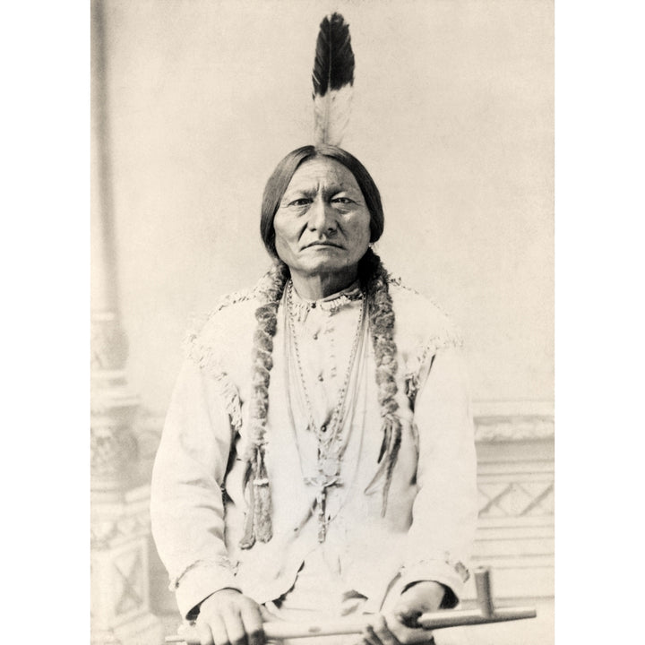 Sitting Bull Born Circa 1831 Died 1890 Hunkpapa Lakota Sioux Holy Man Portrait On A 19Th Century Cabinet Card Image 1