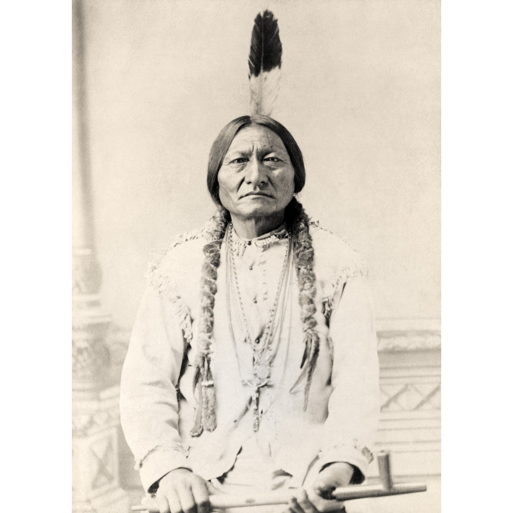 Sitting Bull Born Circa 1831 Died 1890 Hunkpapa Lakota Sioux Holy Man Portrait On A 19Th Century Cabinet Card Image 2