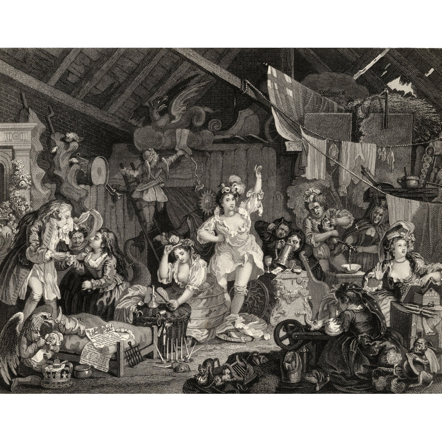 Strolling Players Rehearsing In A Barn Engraved By G Presbury After Hogarth From The Works Of Hogarth Published London 1 Image 1