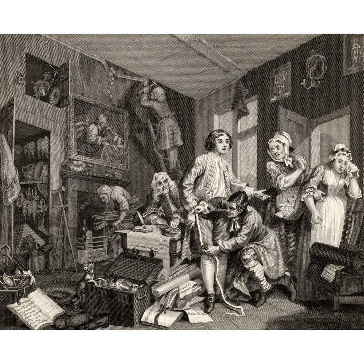 The Rakes Progress The Young Heir Takes Possession Of The Misers Effects From The Original Picture By Hogarth From The W Image 1