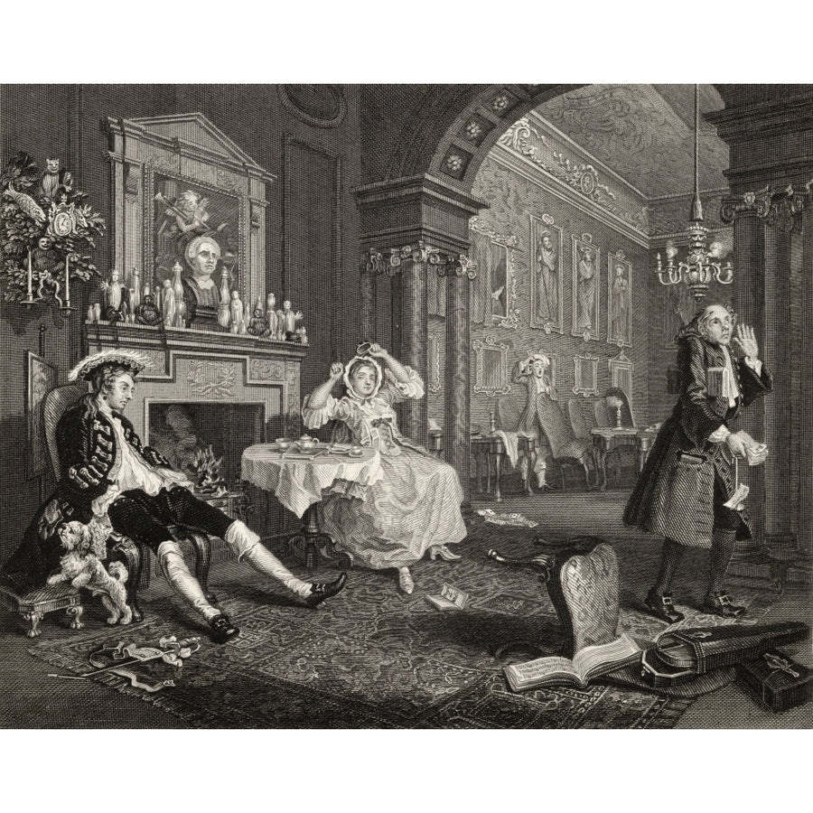 Marriage A La Mode Breakfast Scene From The Original Picture By Hogarth From The Works Of Hogarth Published London 1833 Image 1