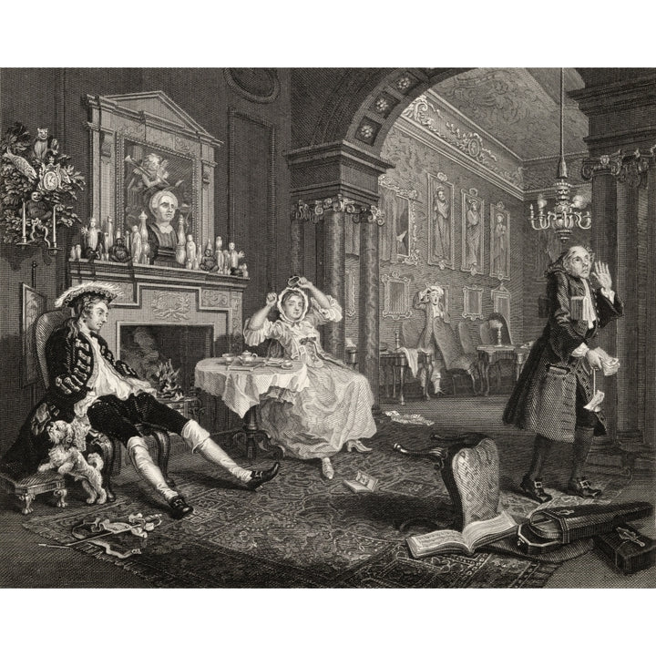 Marriage A La Mode Breakfast Scene From The Original Picture By Hogarth From The Works Of Hogarth Published London 1833 Image 2