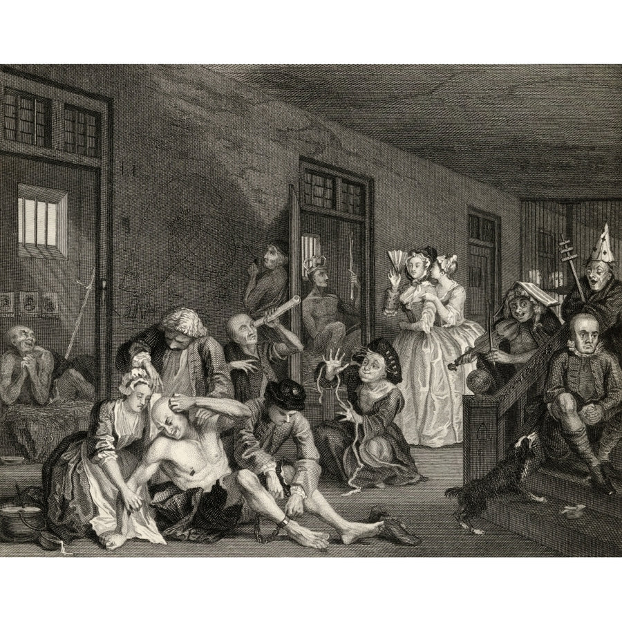 The Rakes Progress Scene In Bedlam From The Original Picture By Hogarth From The Works Of Hogarth Published London 1833 Image 1