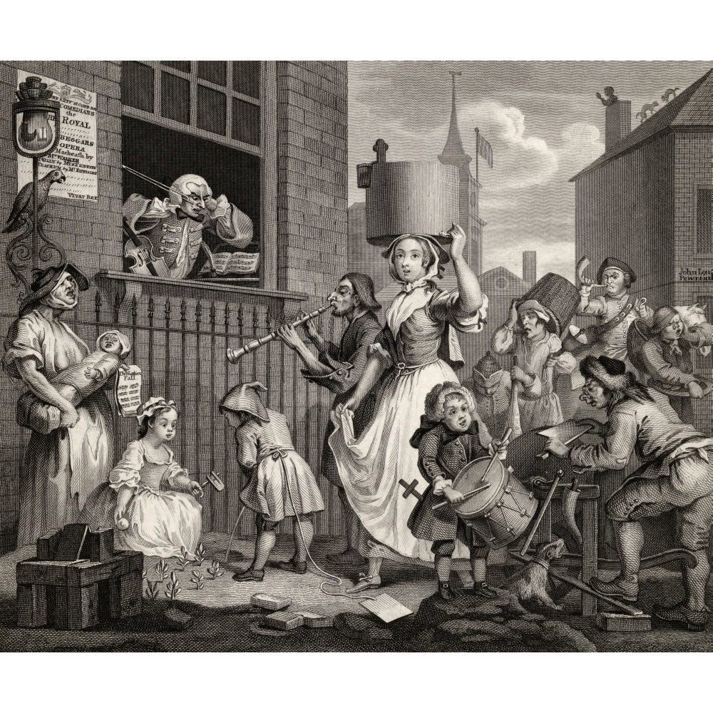 The Enraged Musician From The Original Design By Hogarth From The Works Of Hogarth Published London 1833 Print Image 1