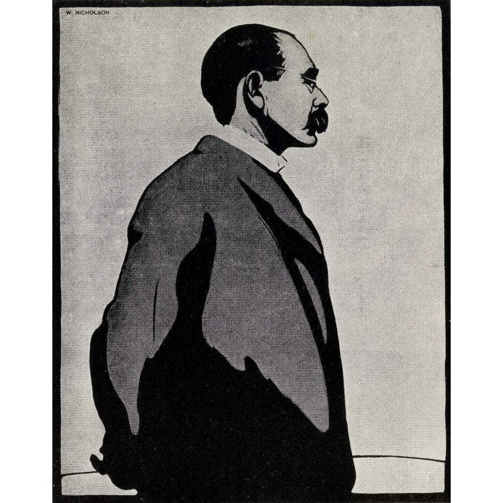 Joseph Rudyard Kipling 1865 1936 British Author Born In India Portrait After Sir William Nicholson 1872-1949 Image 1