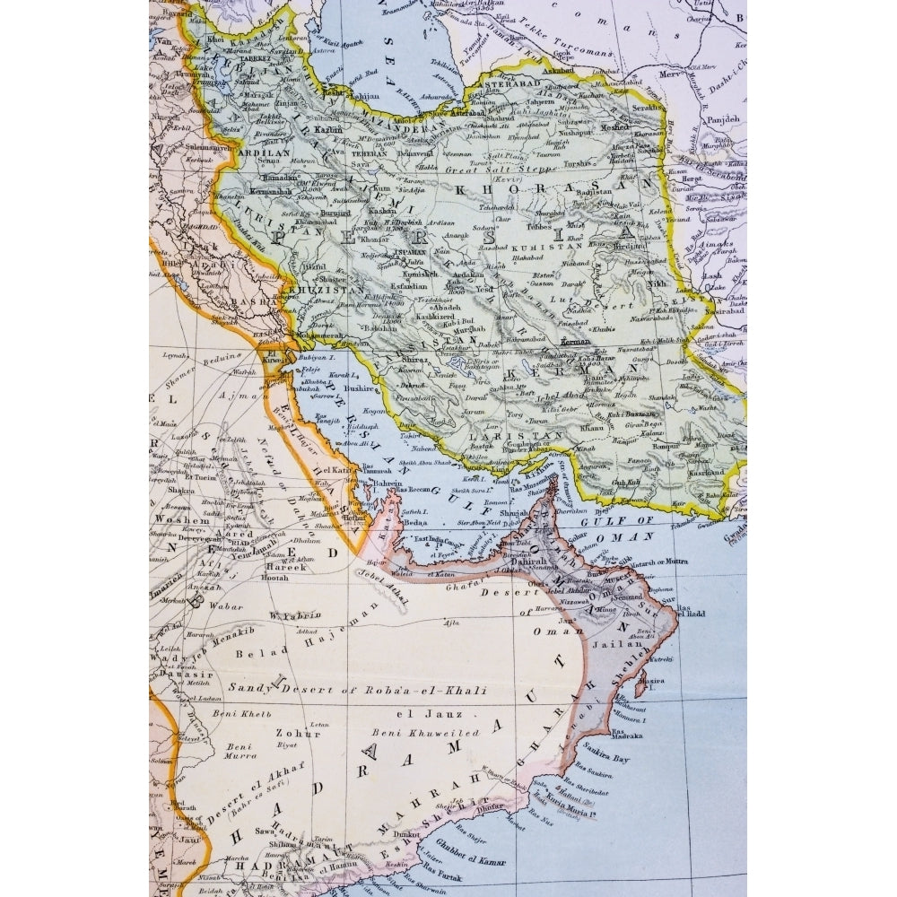 Partial Map Of Middle East Showing Red Sea Persian Gulf Horn Of Africa Gulf Of Aden In 1890S From The Citizens Atlas Of Image 1