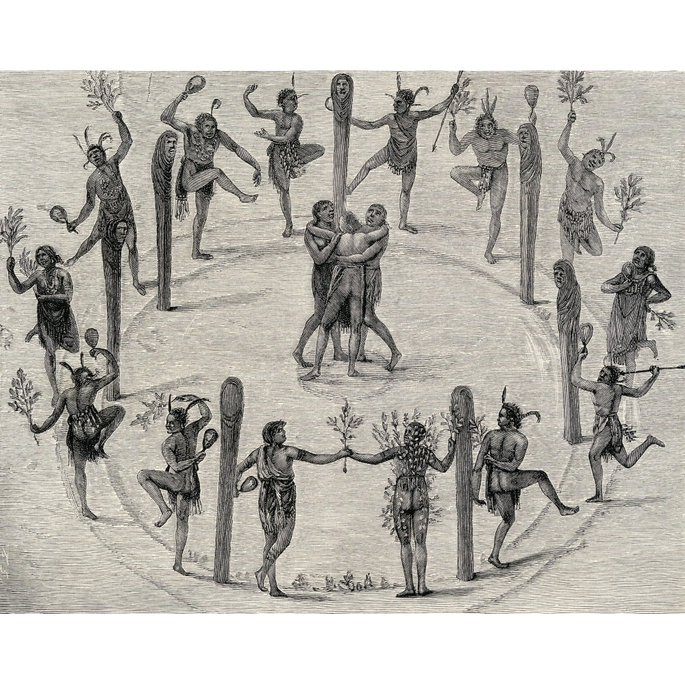 A Dance Of The Carolina Indians At Roanoke Engraving From The Original Drawing By John White 1540-1606 Virginian Pioneer Image 1