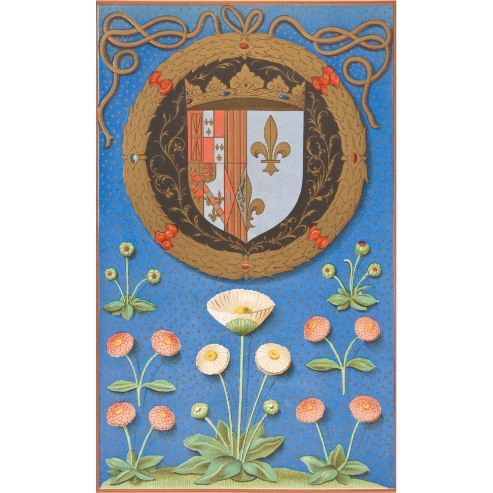 Arms And Emblematic Device Of Marguerite Of Navarre. After The Miniature From The Initiatoire Instructive En La Religion Image 1