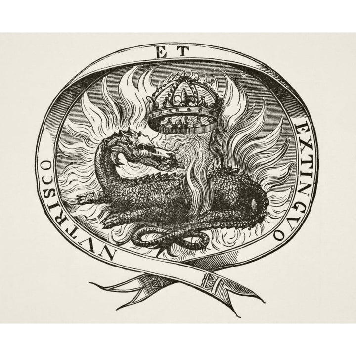 Device Of Francois I King Of France 1515-1547. A Salamander Amidst The Flames Image 1