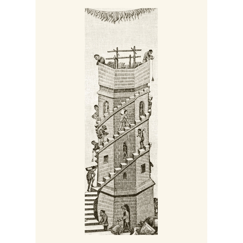 Construction Of The Tower Of Babel In The Valley Of Sanaar By The Descendants Image 2